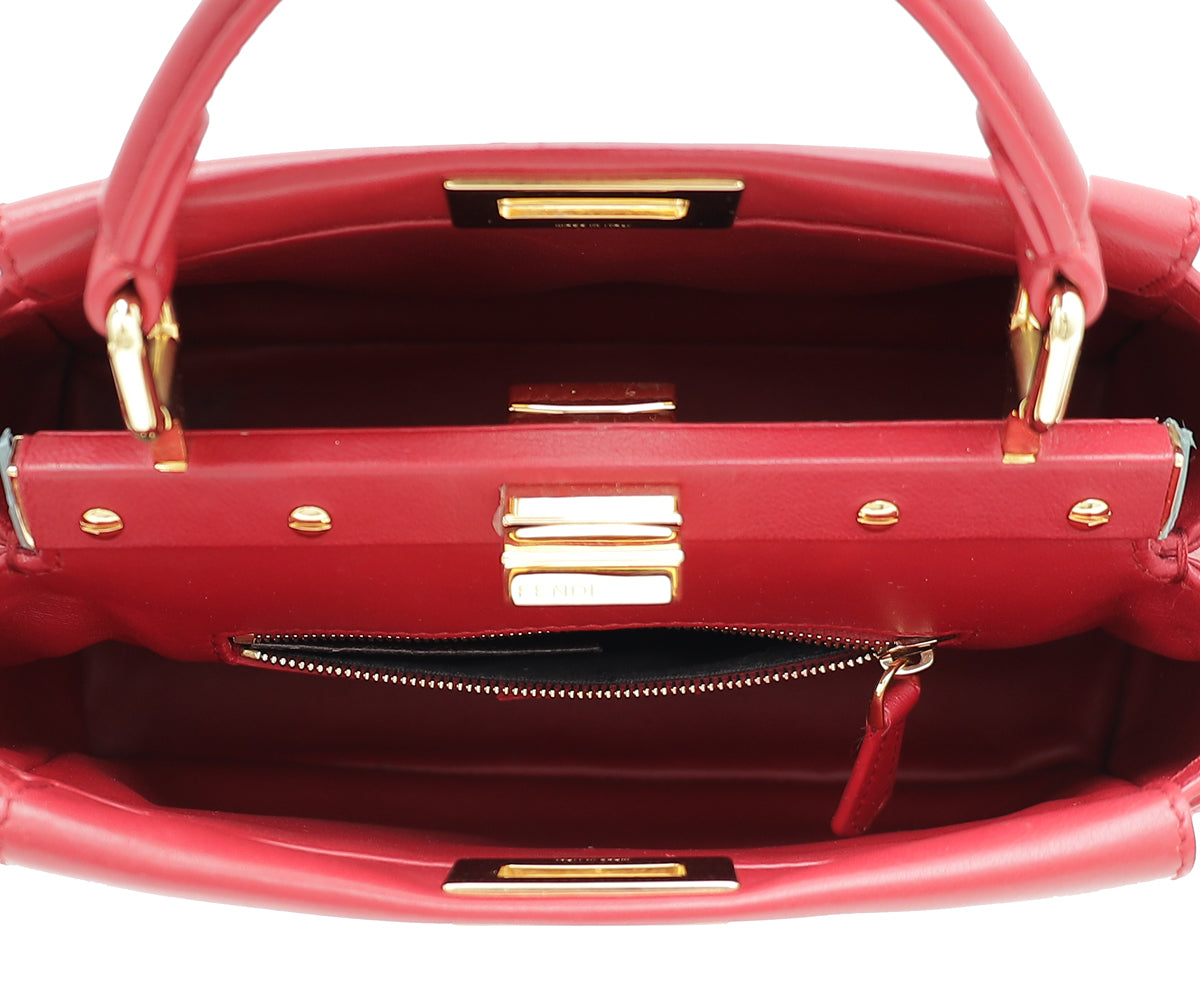 Fendi Red Peekaboo Mini Bag