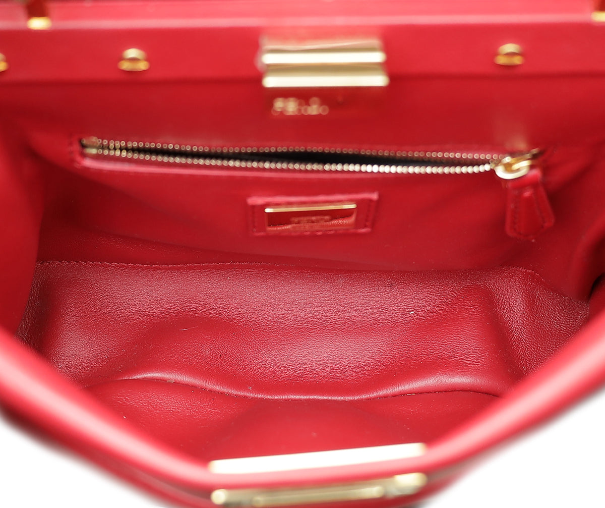 Fendi Red Peekaboo Mini Bag