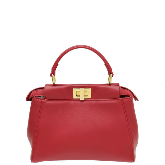 Fendi Red Peekaboo Mini Bag