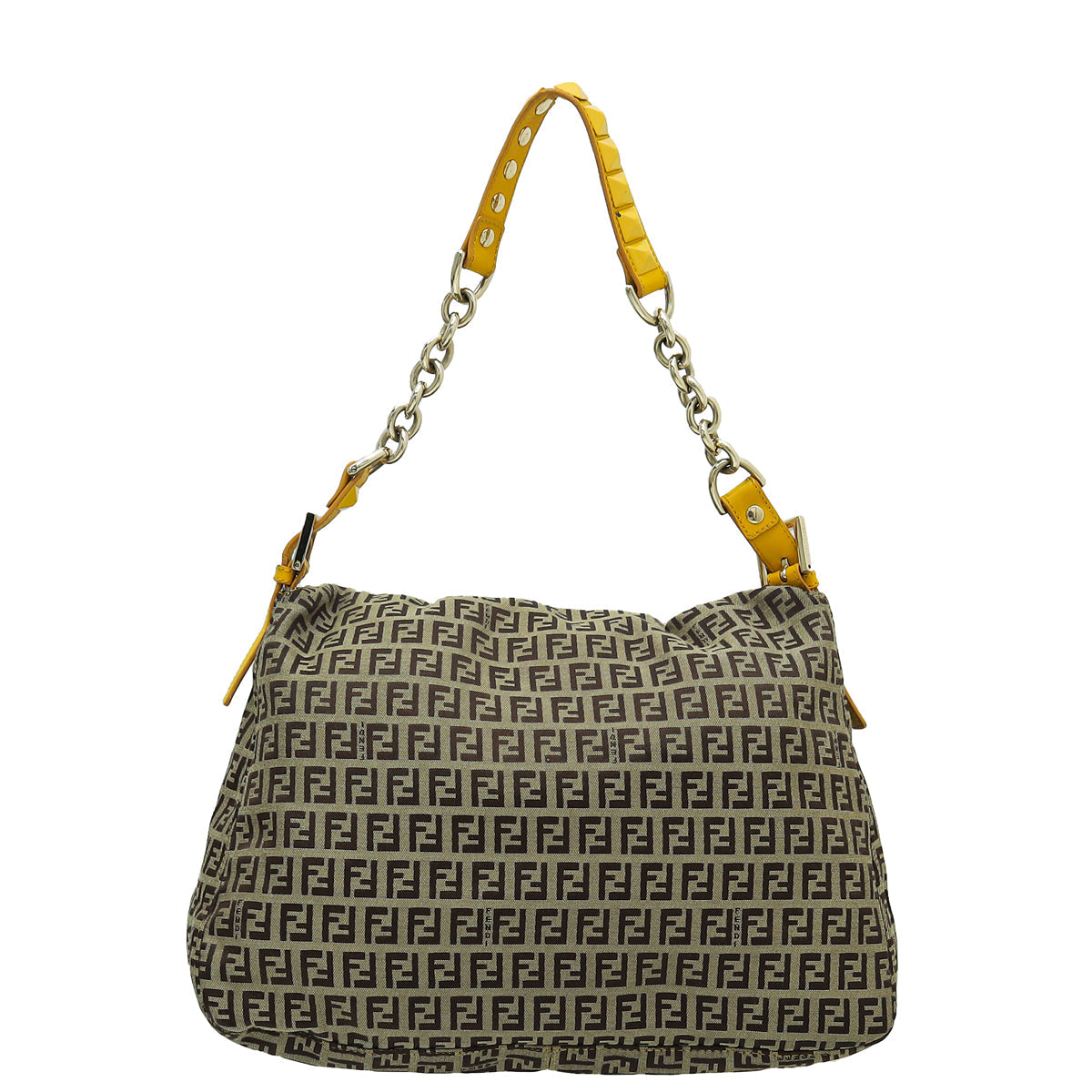 Fendi Zucchino Studded Forever Mama Baguette Bag