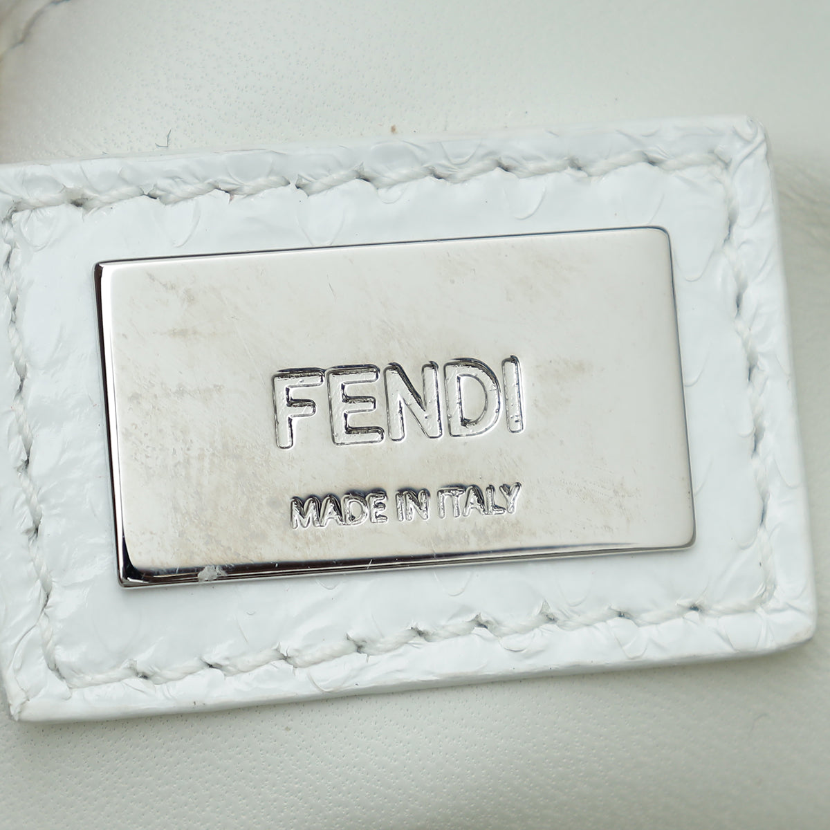 Fendi White Python Mini Peekaboo Bag