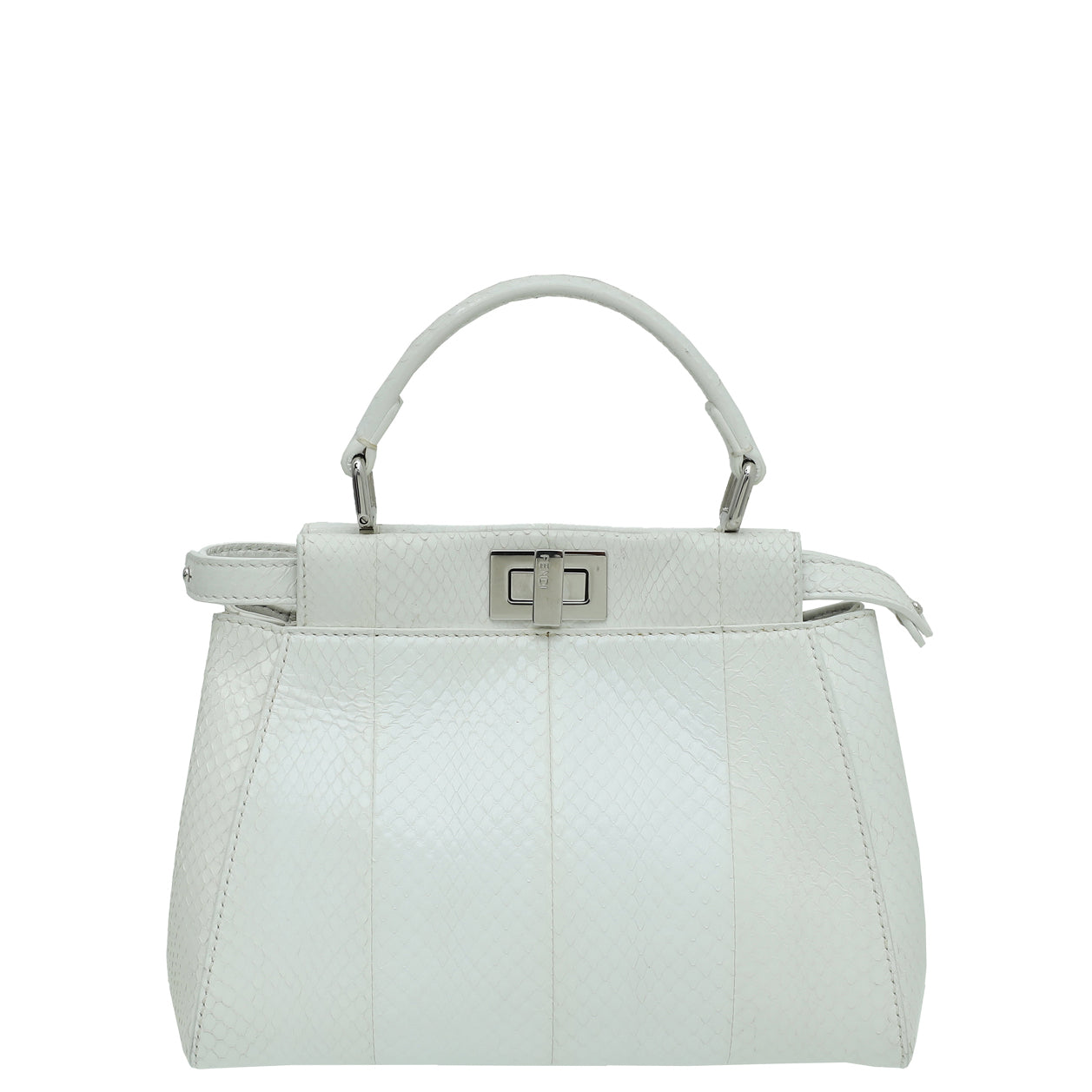 Fendi White Python Mini Peekaboo Bag