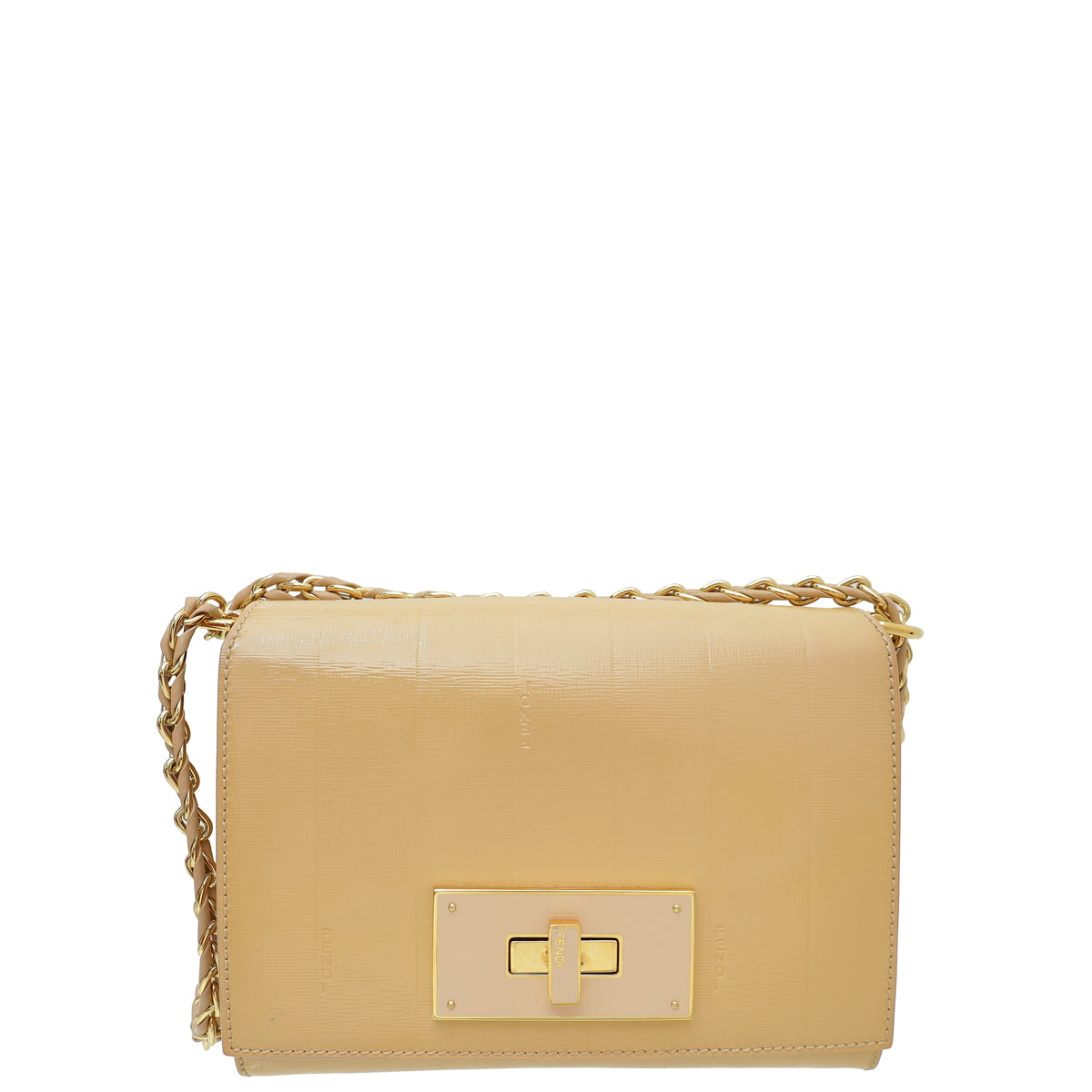 Fendi Beige Pequin Claudia Small Bag