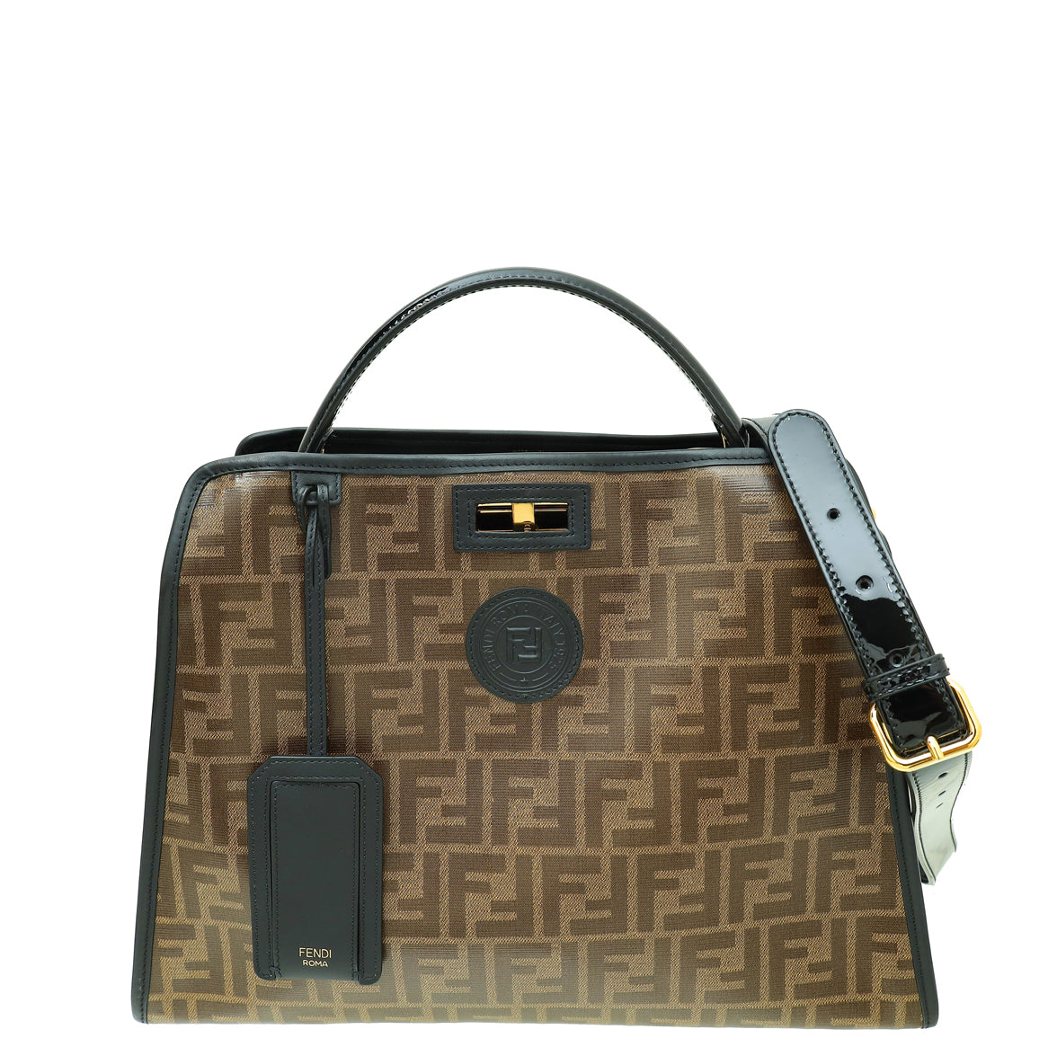 Fendi Bicolor Zucca Peekaboo Defender Regular Bag