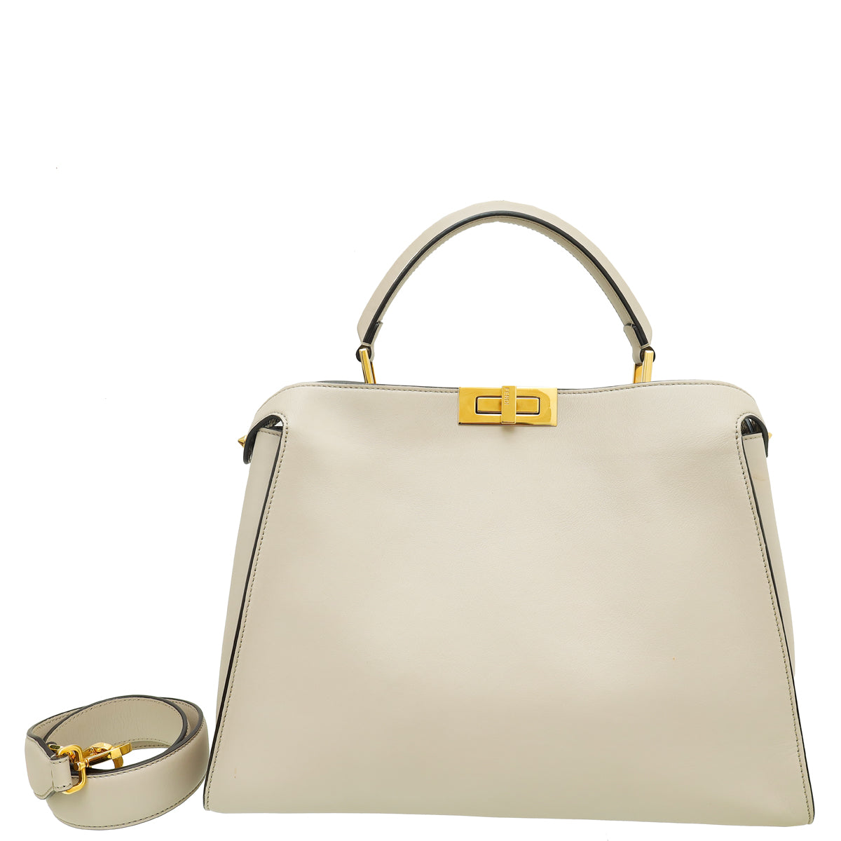 Fendi Light Etoupe Peekaboo Iconic Essentially Satchel Large Bag