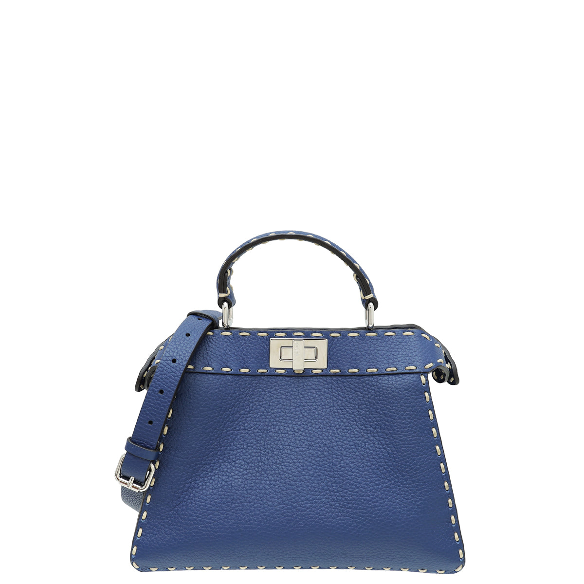 Fendi Blue ISeeU Selleria Peekaboo Small Bag