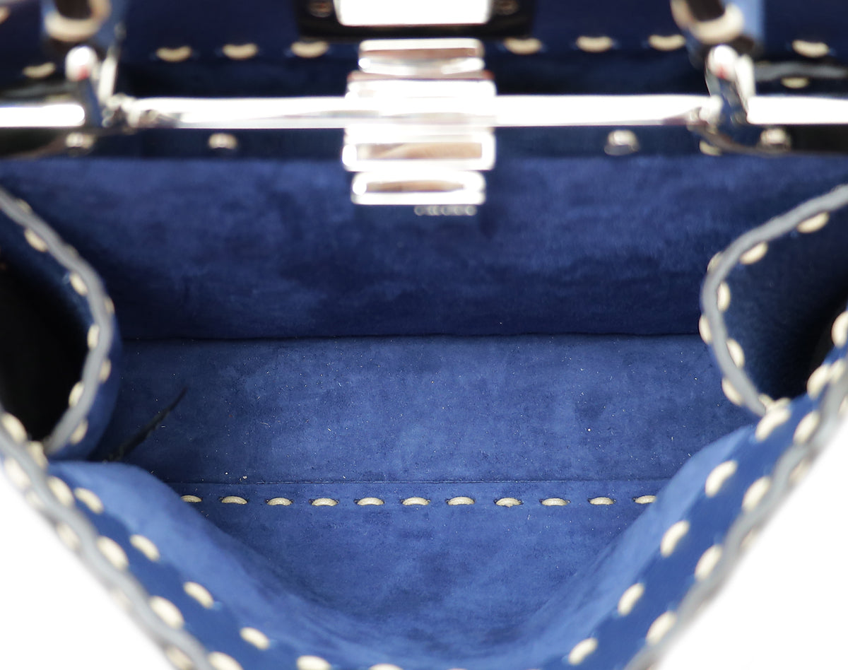 Fendi Blue ISeeU Selleria Peekaboo Small Bag