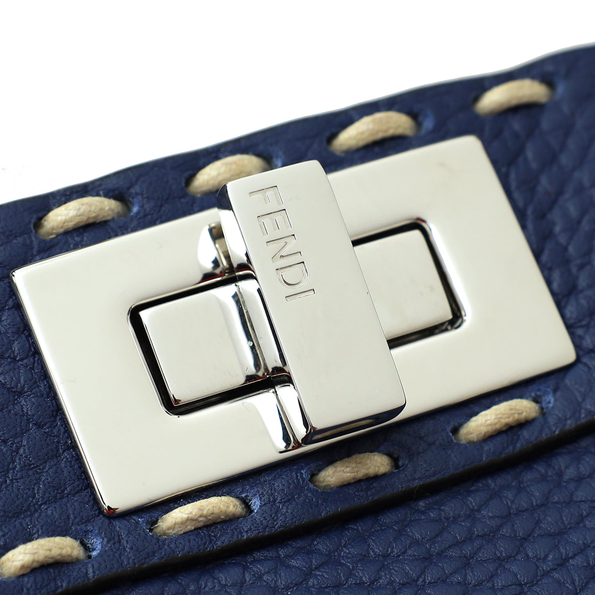 Fendi Blue ISeeU Selleria Peekaboo Small Bag