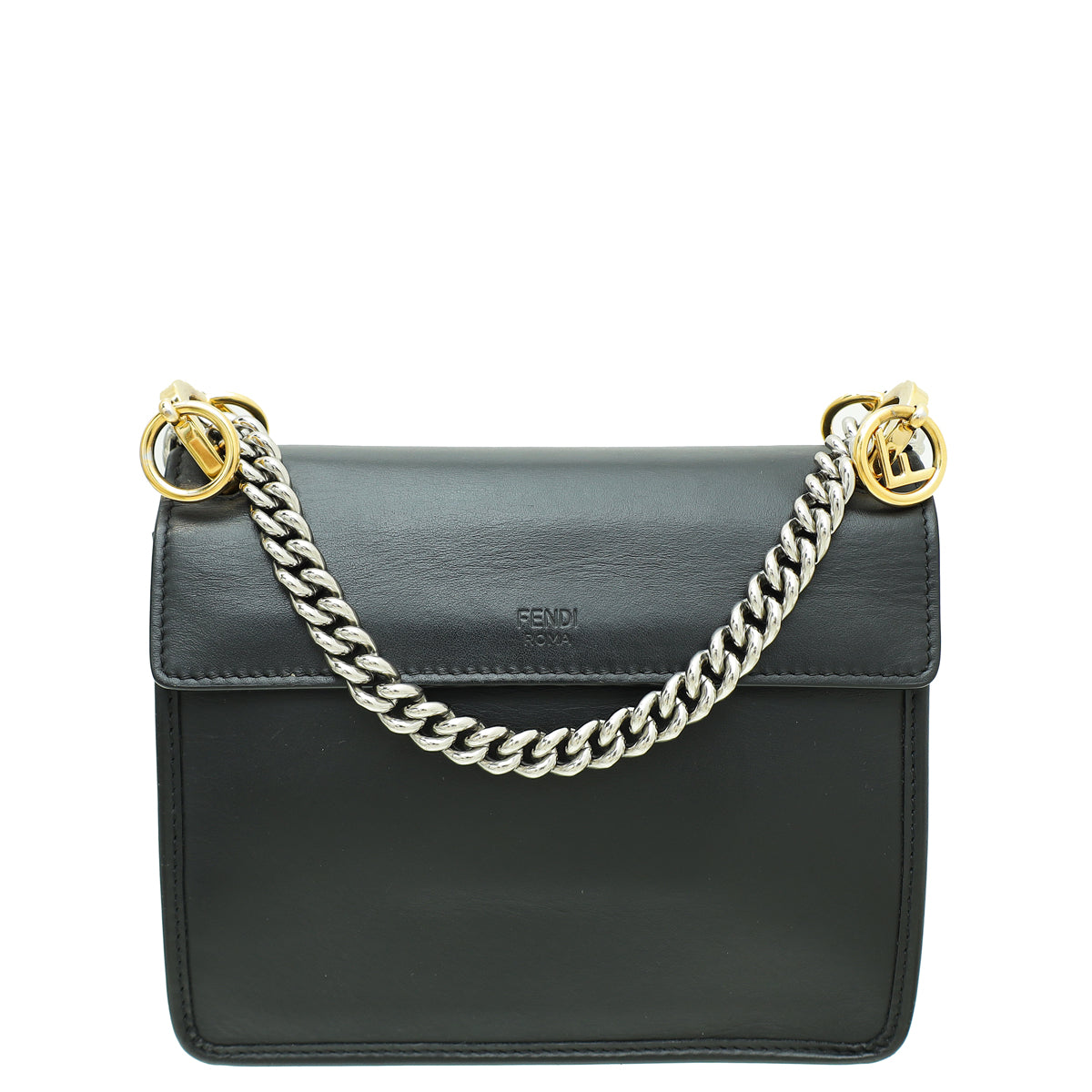 Fendi Black Kan I F Flap Bag