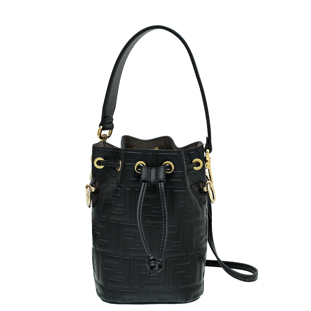 Fendi Black Zucca Embossed Mon Tresor Mini Bag