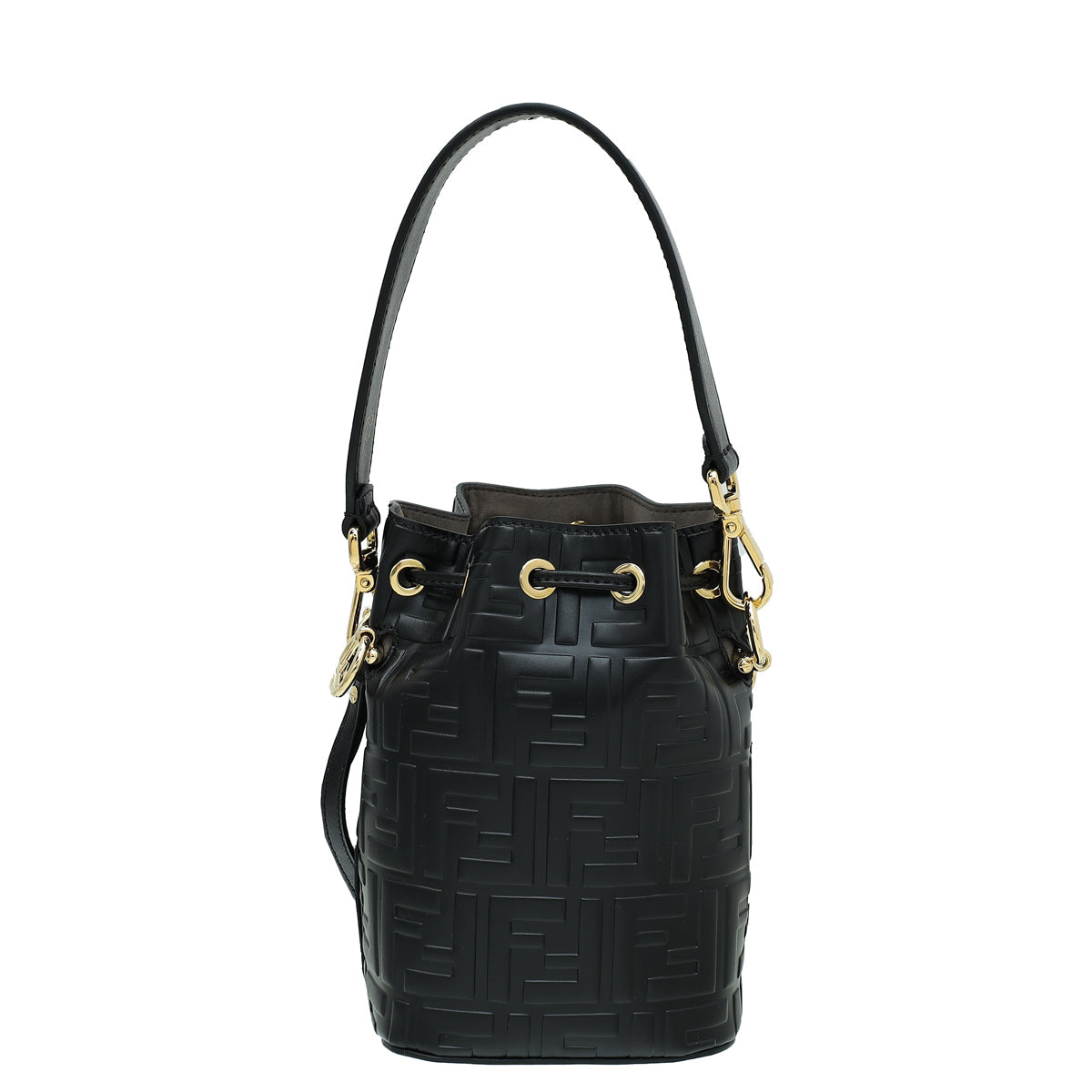 Fendi Black Zucca Embossed Mon Tresor Mini Bag