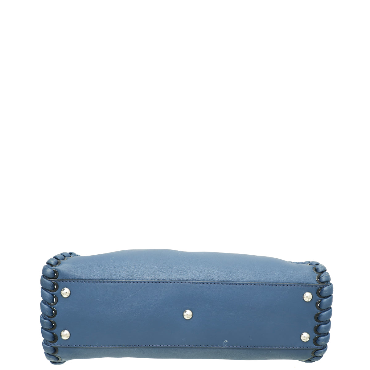 Fendi Navy Blue Whipstitch Peekaboo Regular Bag