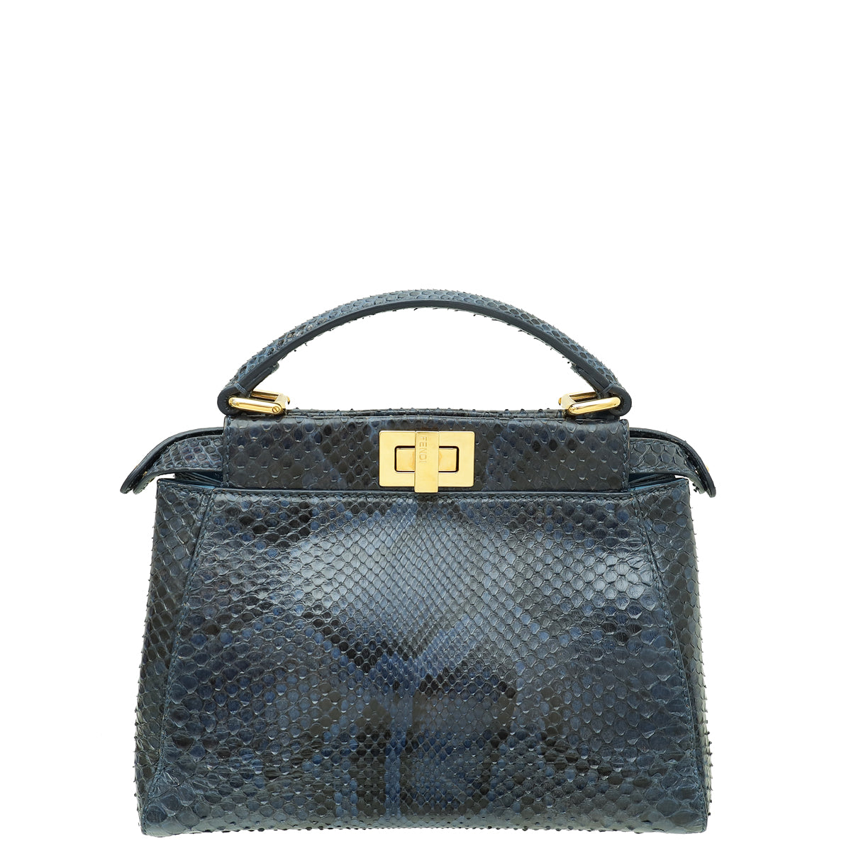 Fendi Navy Blue Python Peekaboo Mini Bag