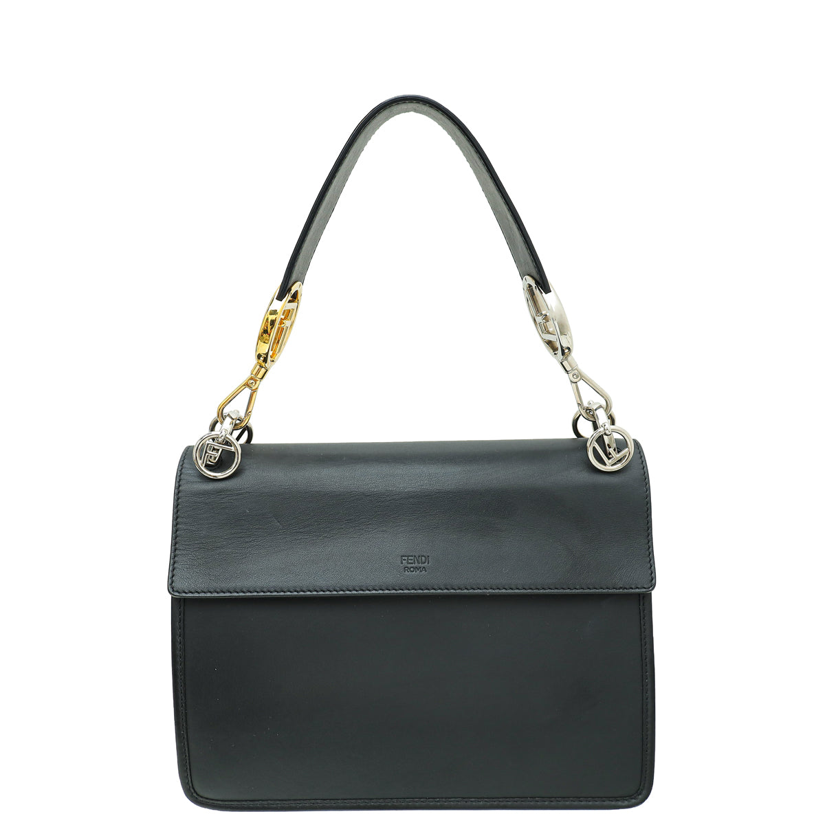 Fendi Bicolor Velvet Kan I F Flap Medium Bag