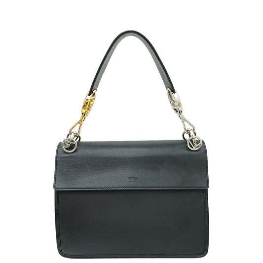 Fendi Bicolor Velvet Kan I F Flap Medium Bag