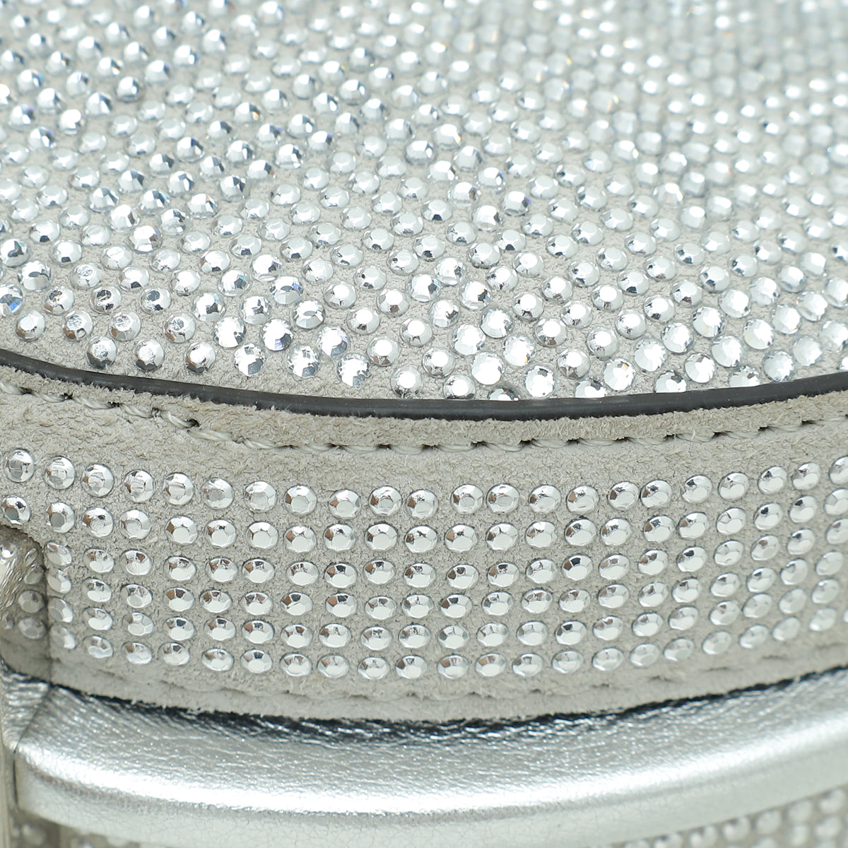 Fendi Silver Nano Fendigraphy Crystal Embellished Bag