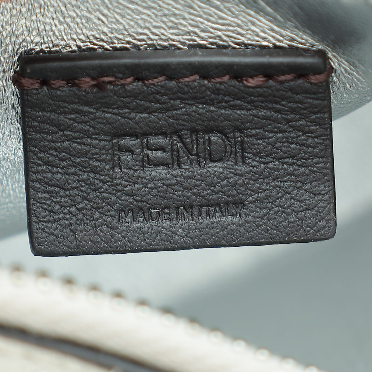 Fendi Silver Nano Fendigraphy Crystal Embellished Bag