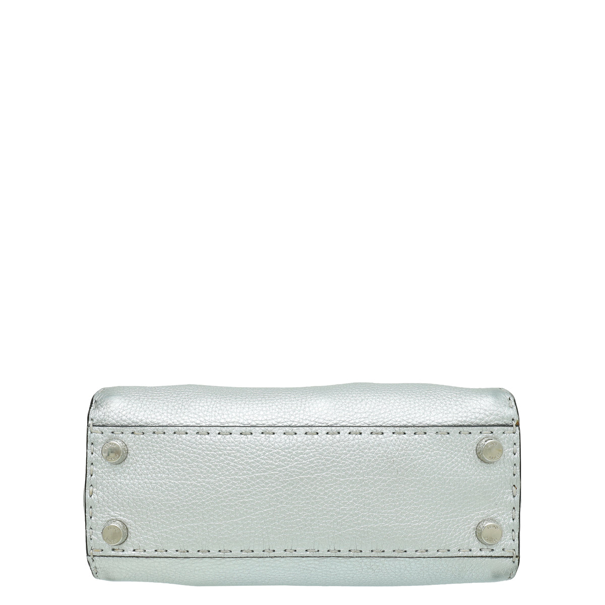 Fendi Metallic Silver Selleria Mini Peekaboo Bag