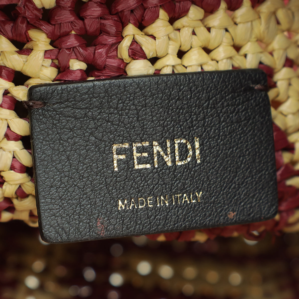 Fendi Bicolor FF Raffia Mon Tresor Mini Bucket Bag