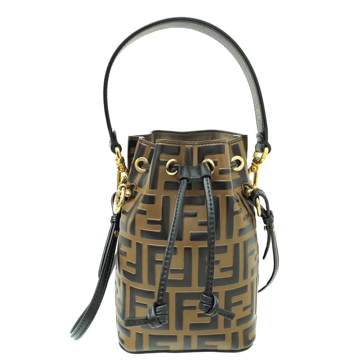 Fendi Bicolor FF Zucca Embossed Mon Tresor Mini Bucket Bag