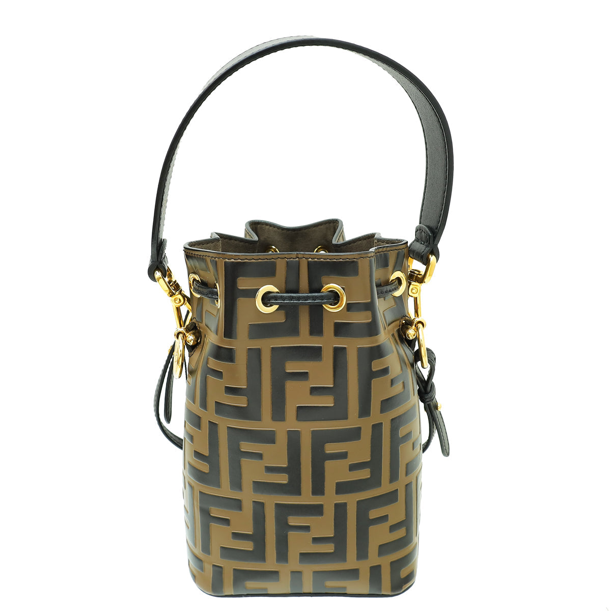 Fendi Bicolor FF Zucca Embossed Mon Tresor Mini Bucket Bag