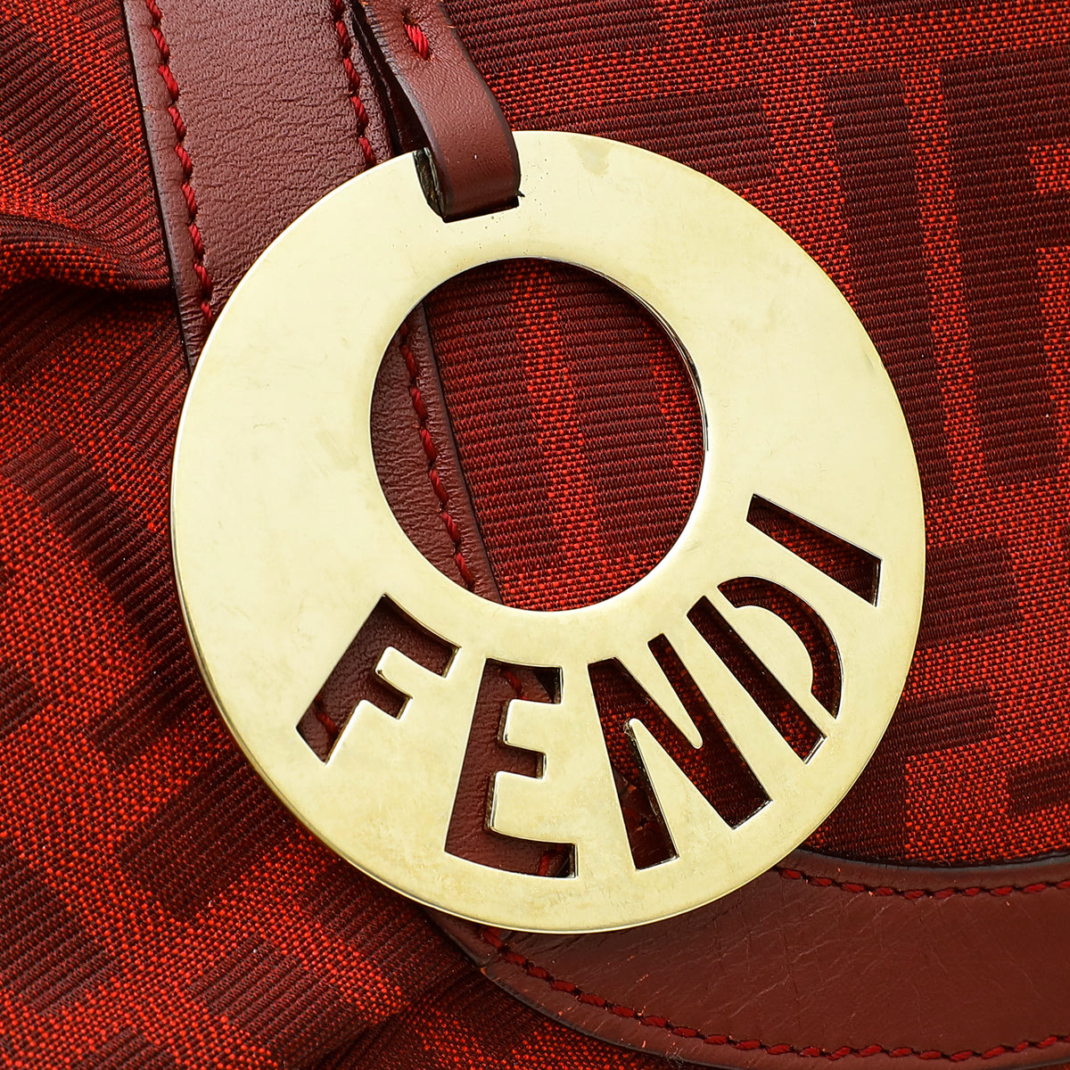 Fendi Red FF Zucca Chef Large Shoulder Bag