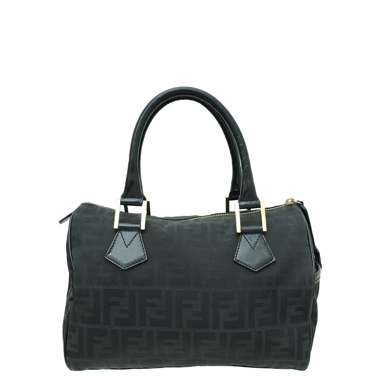 Fendi Black Zucca Boston Small Bag