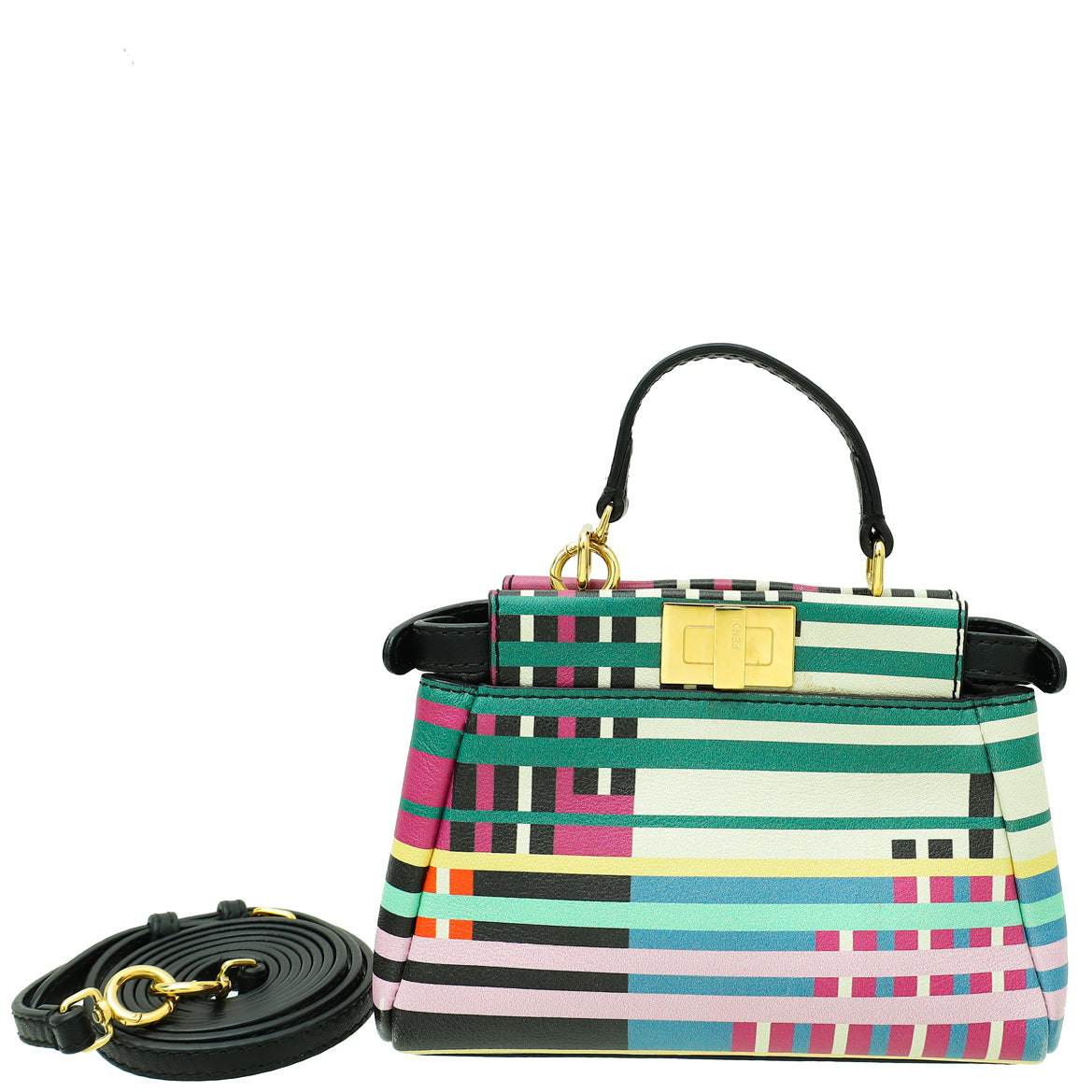 Fendi Black Multicolor Peekaboo Micro Bag