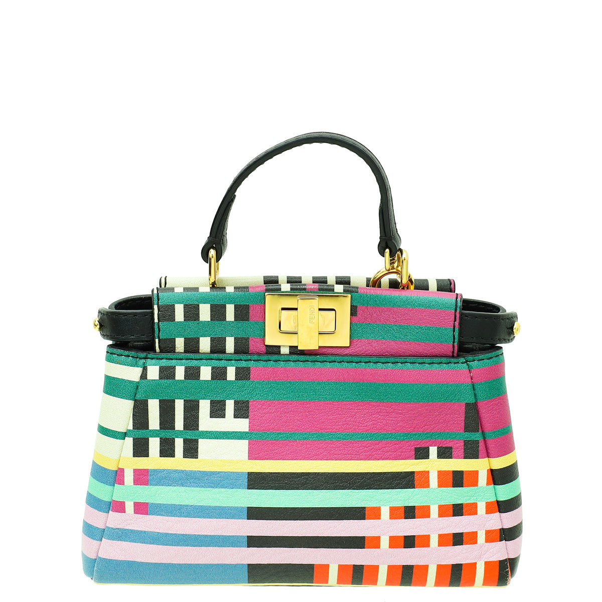 Fendi Black Multicolor Peekaboo Micro Bag