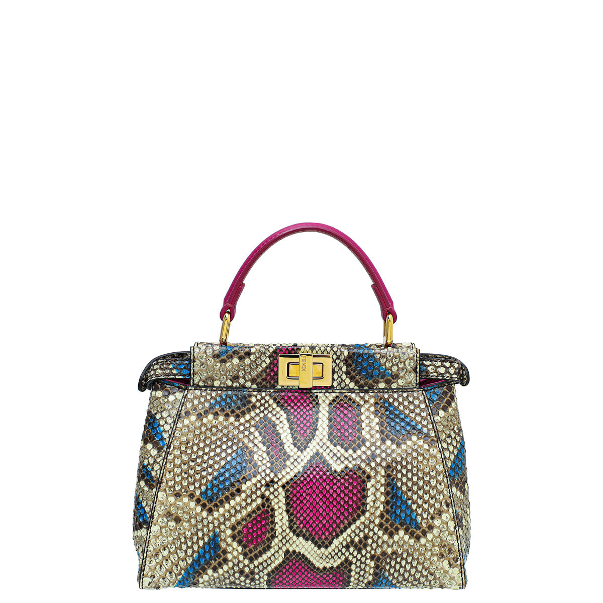 Fendi Multicolor Python Peekaboo Mini Bag