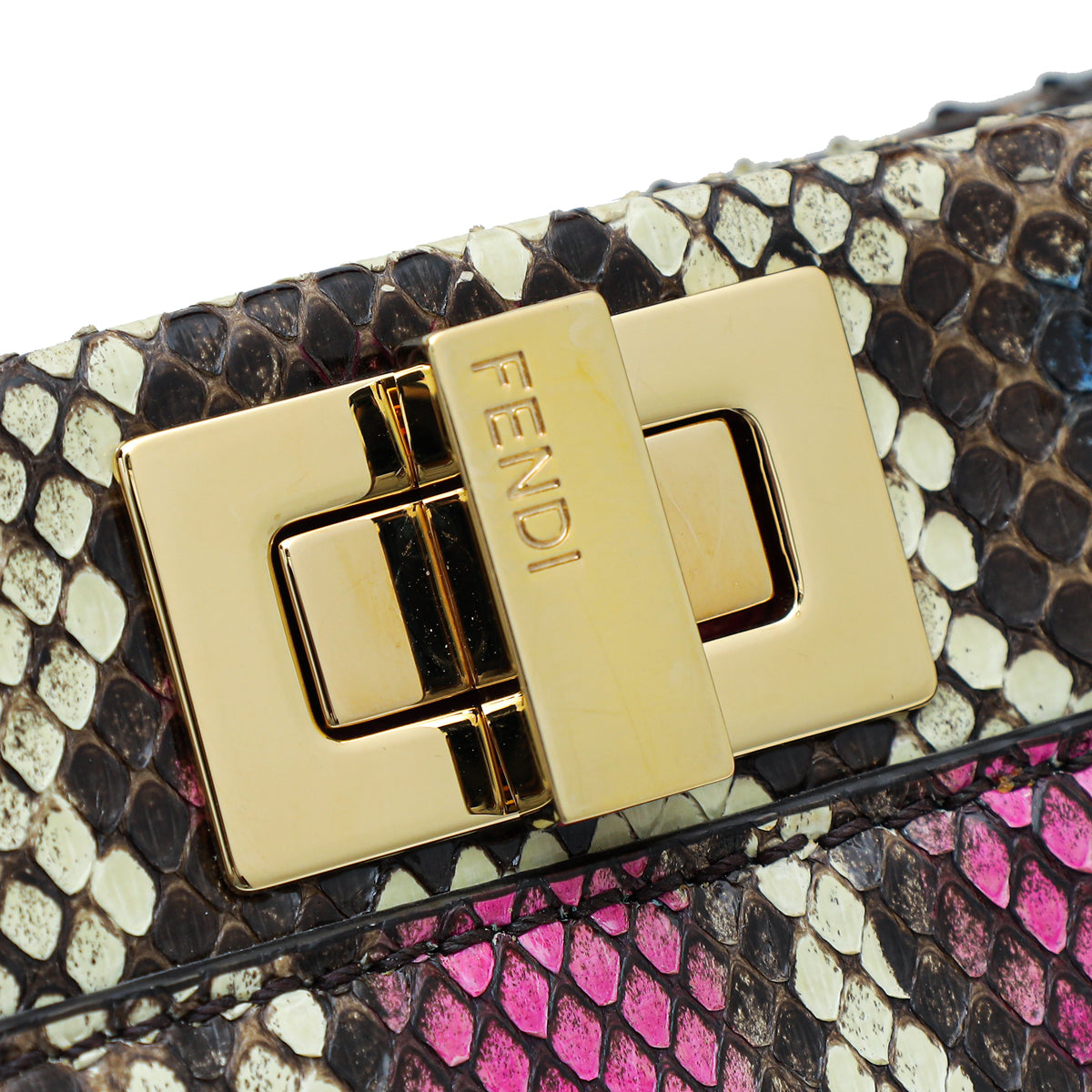 Fendi Multicolor Python Peekaboo Mini Bag