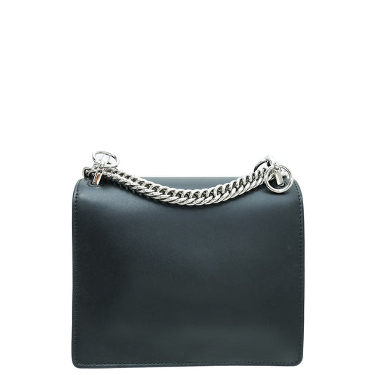 Fendi Black Kan I Stud Flap Small Shoulder Bag