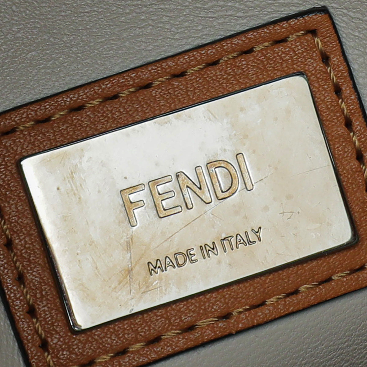 Fendi Ginger Latte Granite Plexiglass Peekaboo Medium Bag