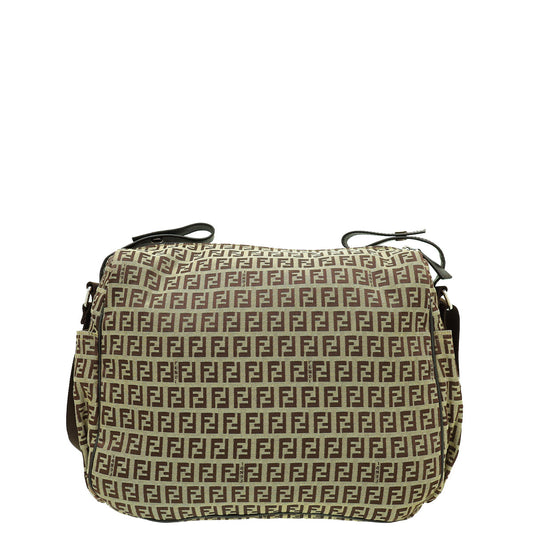 Fendi Brown Zucchino Diaper Bag w/ Changing Pad