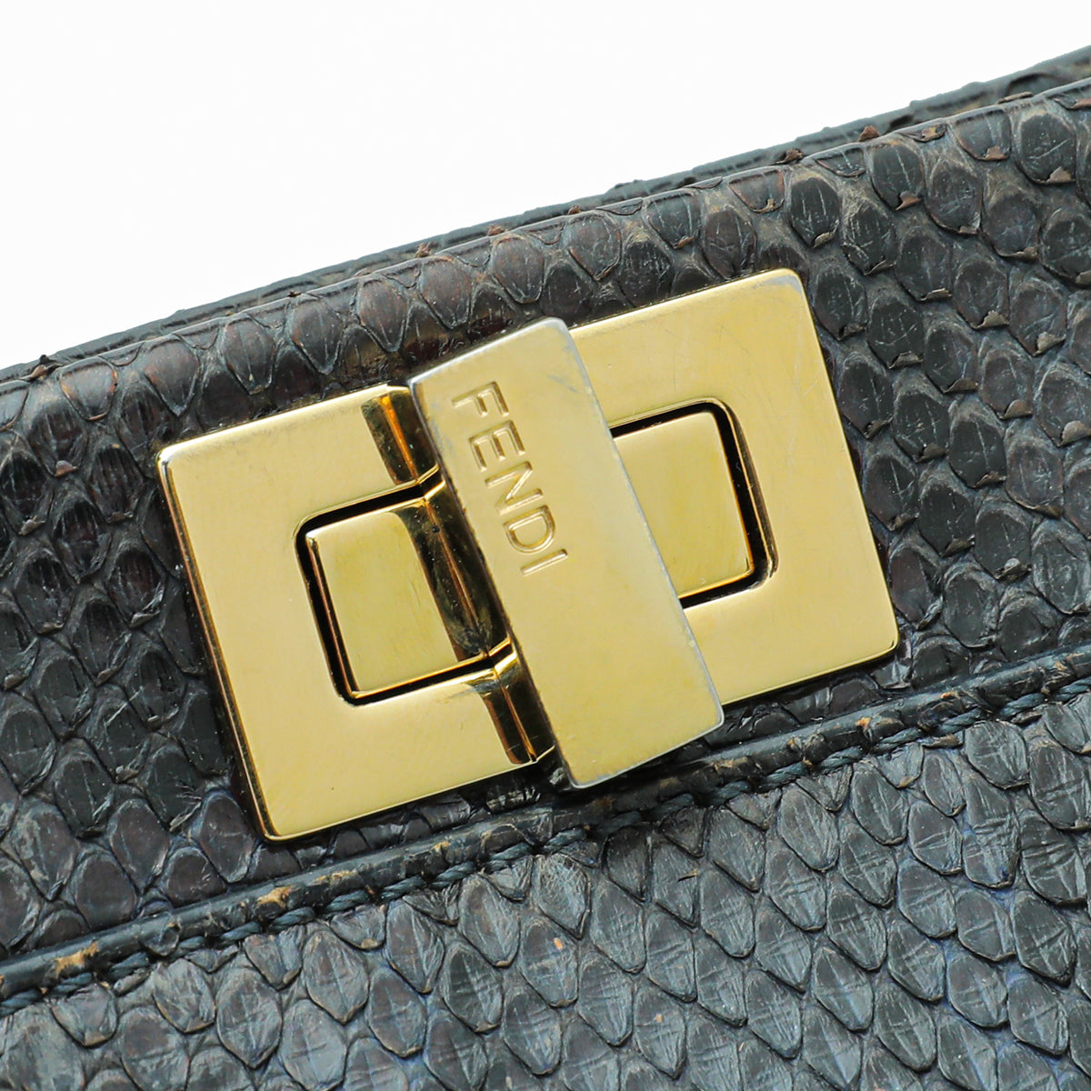 Fendi Bicolor Python Peekaboo Mini Bag