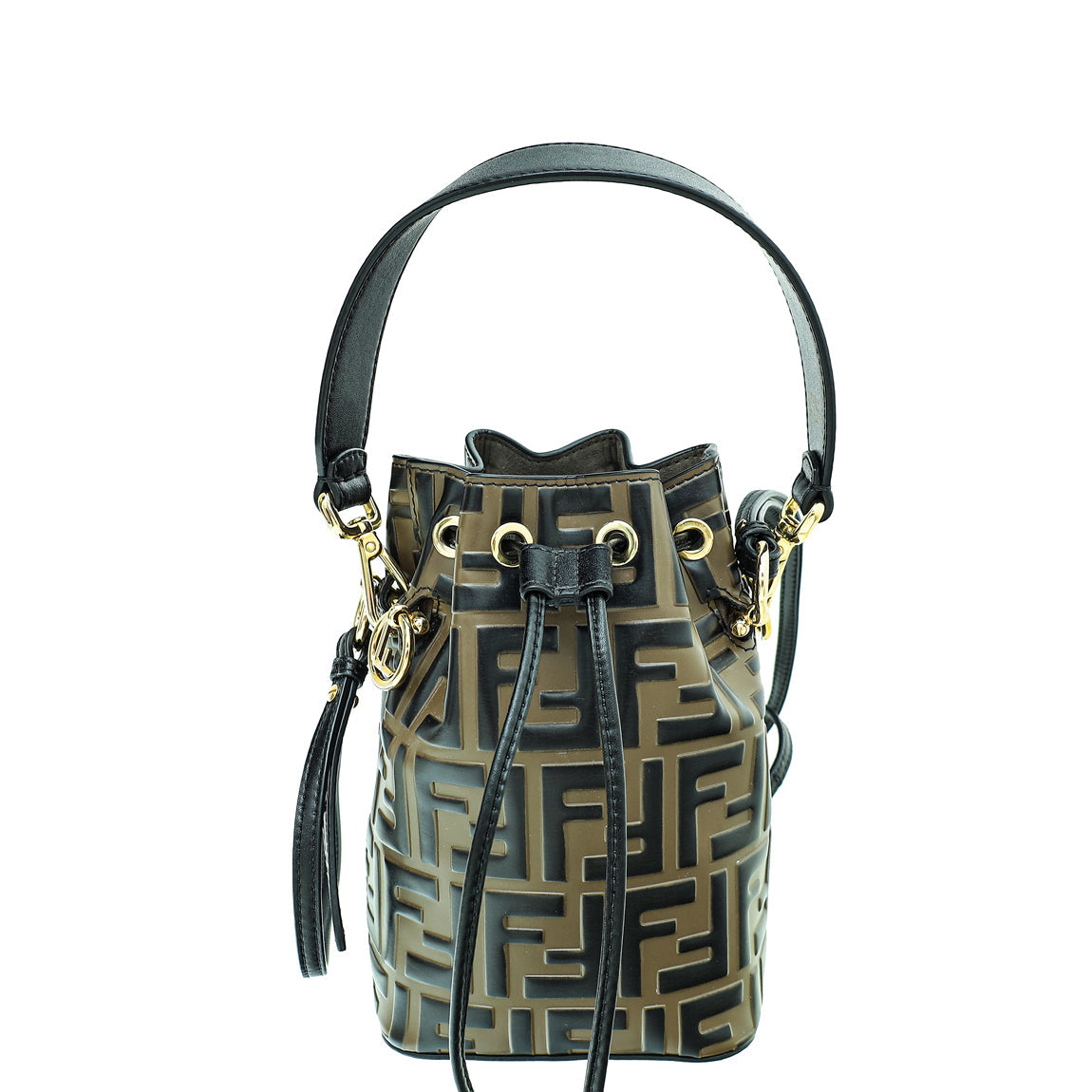 Fendi Bicolor FF Zucca Mon Tresor Mini Bucket Bag