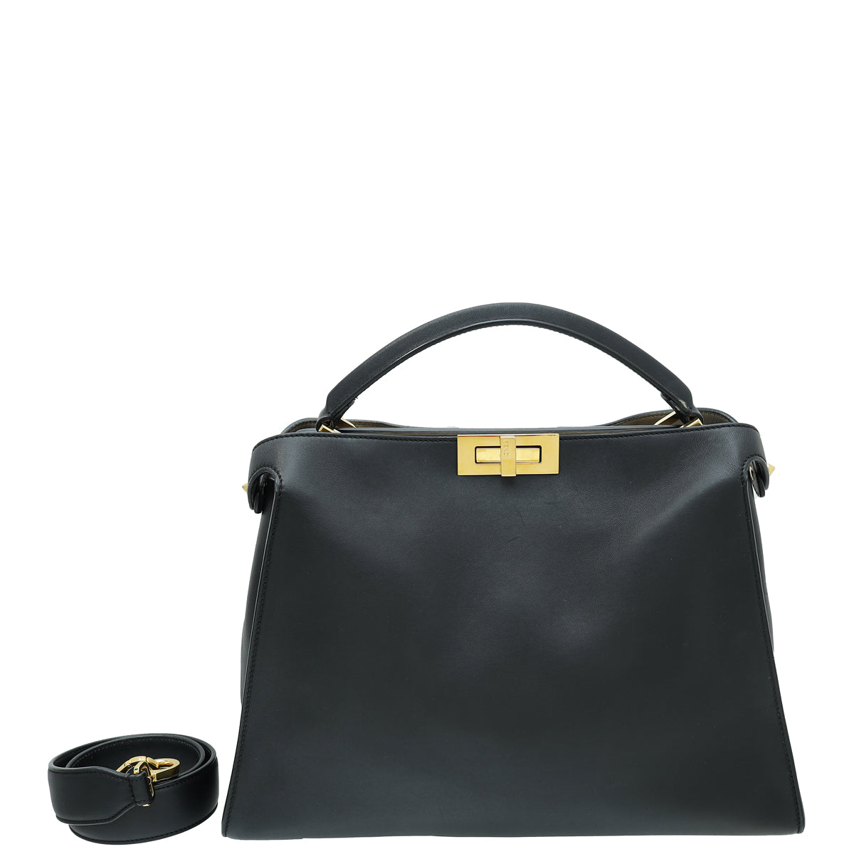 Fendi Black Peekaboo Iconic Essentially Satchel Bag