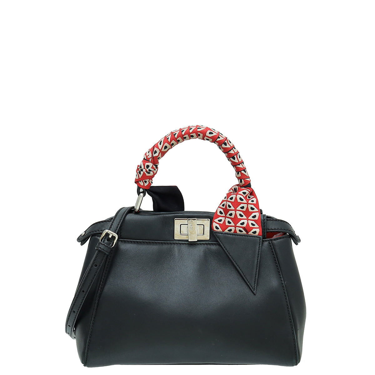 Fendi Black Peekaboo Bag W/ Twilly