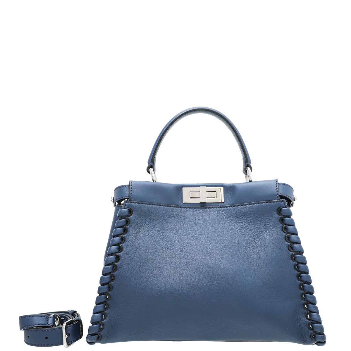 Fendi Blue Whipstitch Peekaboo RegularBag