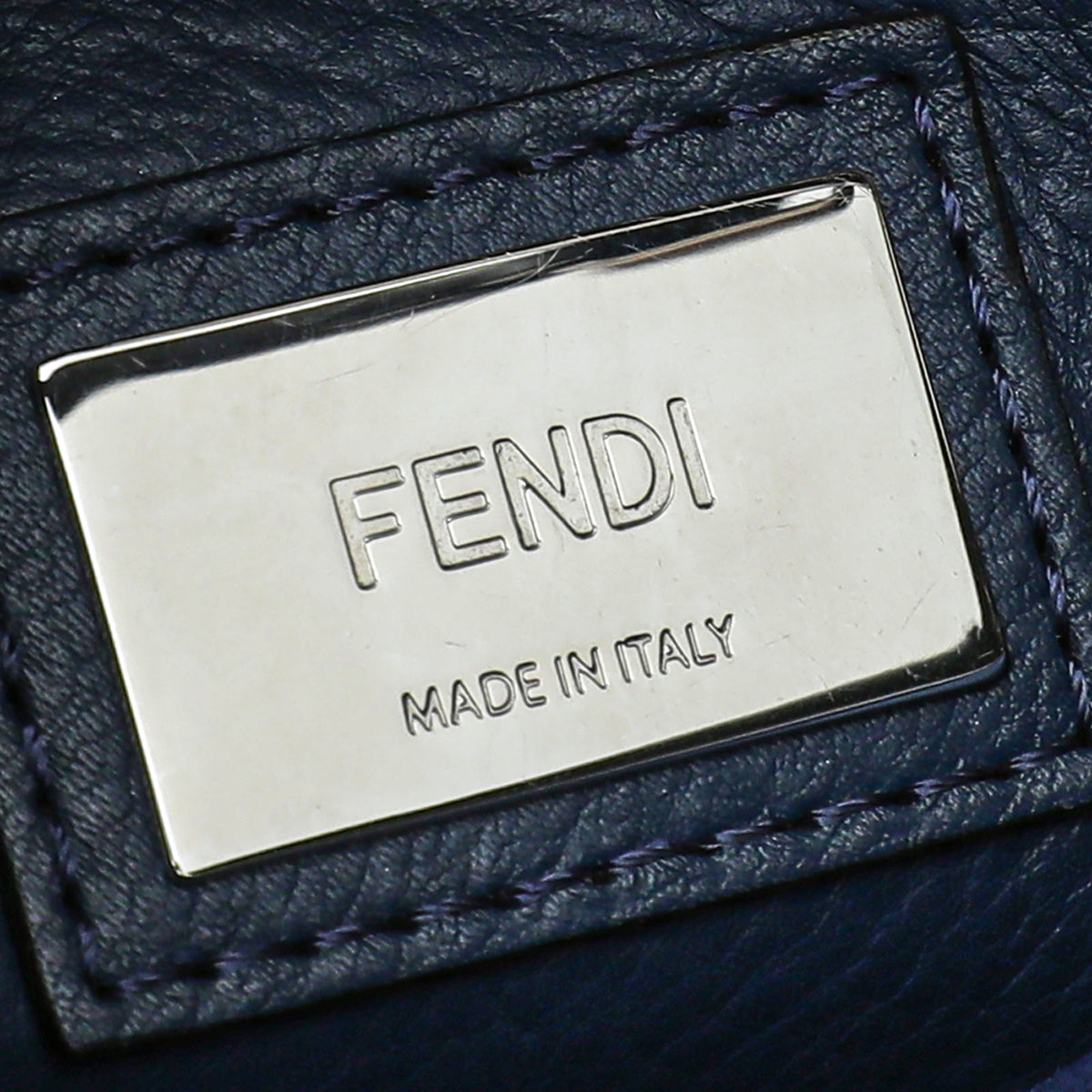 Fendi Blue Whipstitch Peekaboo RegularBag