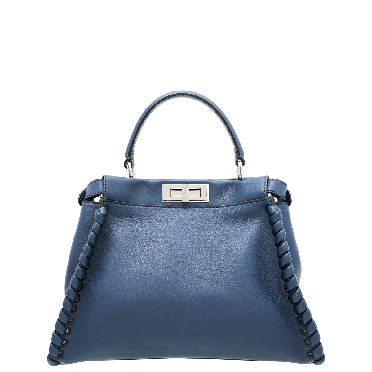 Fendi Blue Whipstitch Peekaboo RegularBag