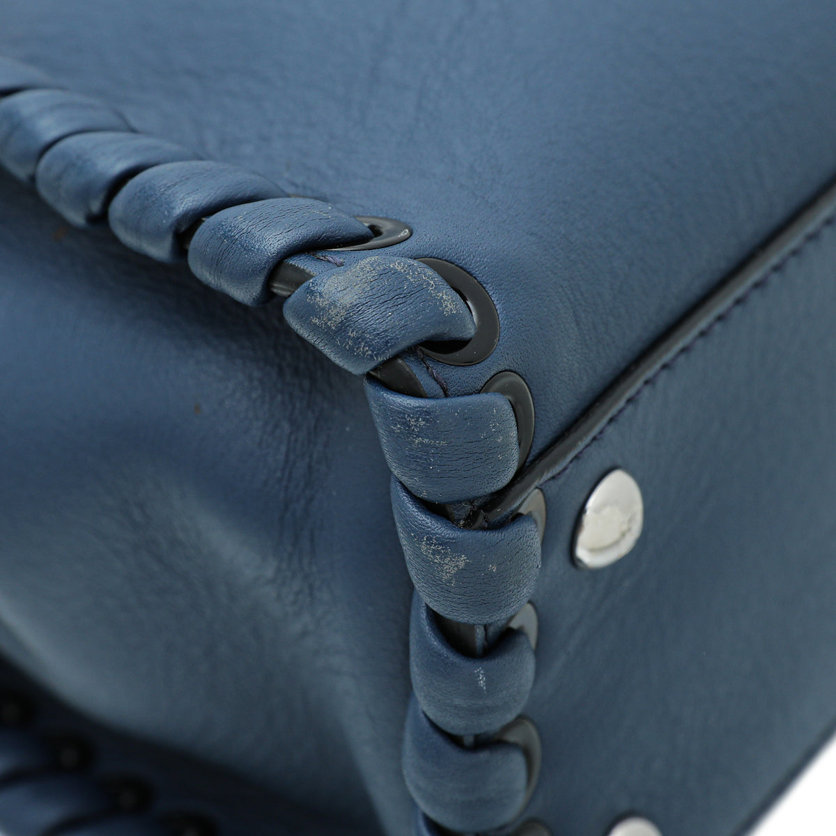 Fendi Blue Whipstitch Peekaboo RegularBag