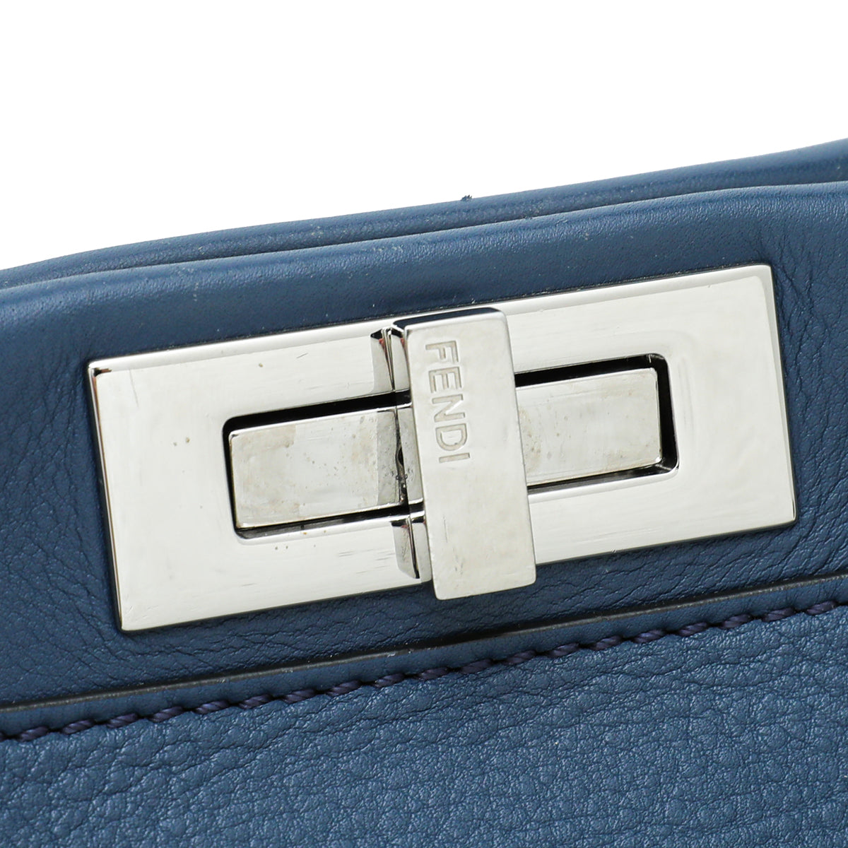 Fendi Blue Whipstitch Peekaboo RegularBag