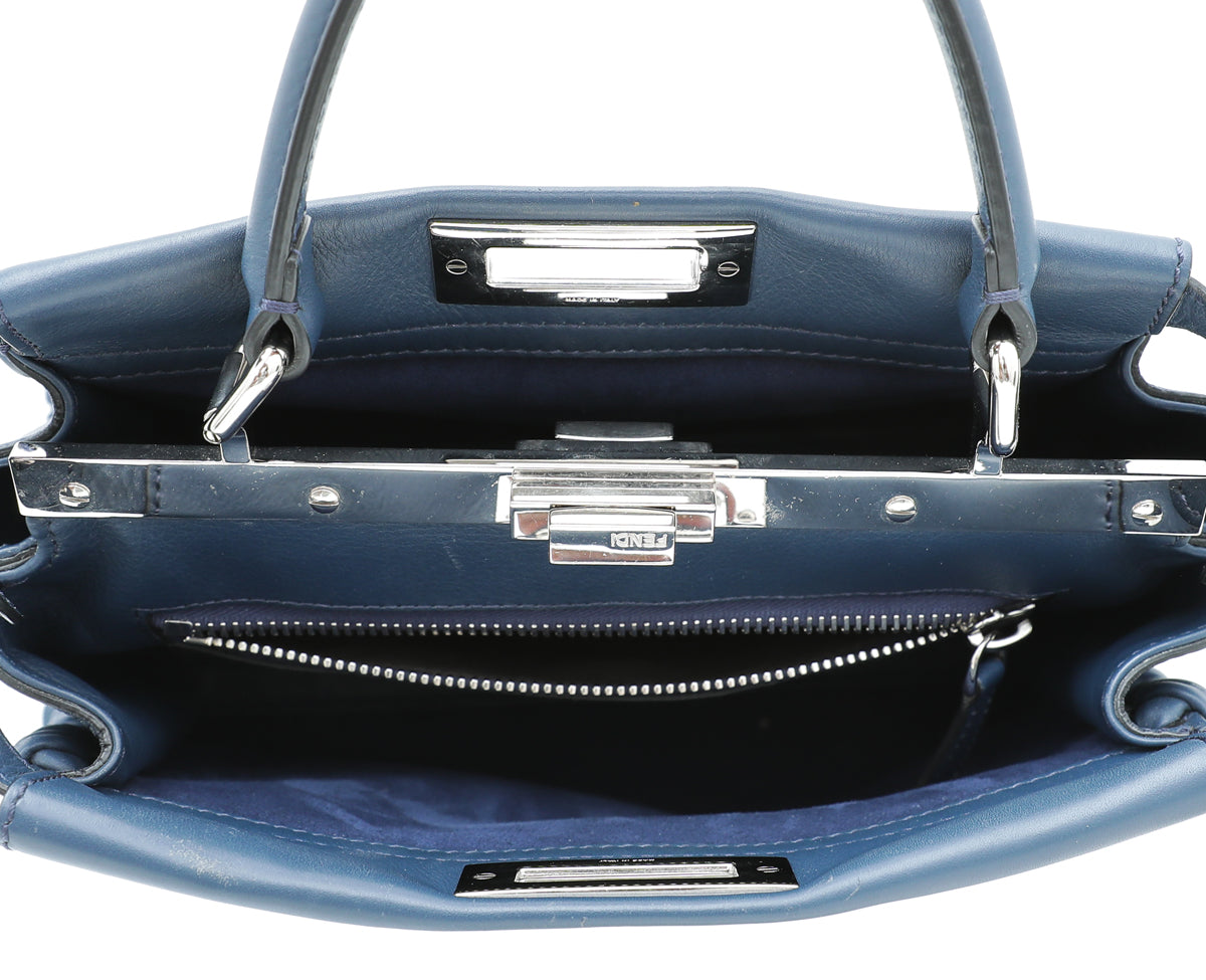 Fendi Blue Whipstitch Peekaboo RegularBag