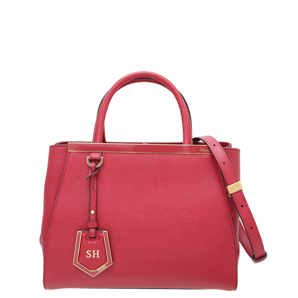 Fendi Red 2 Jours Petite Bag w/SH Initial