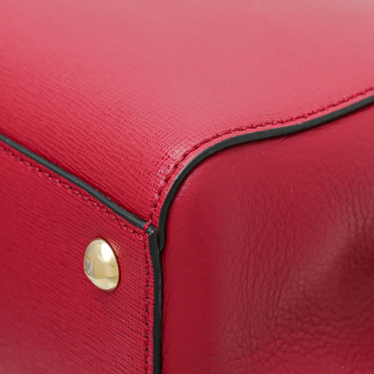 Fendi Red 2 Jours Petite Bag w/SH Initial