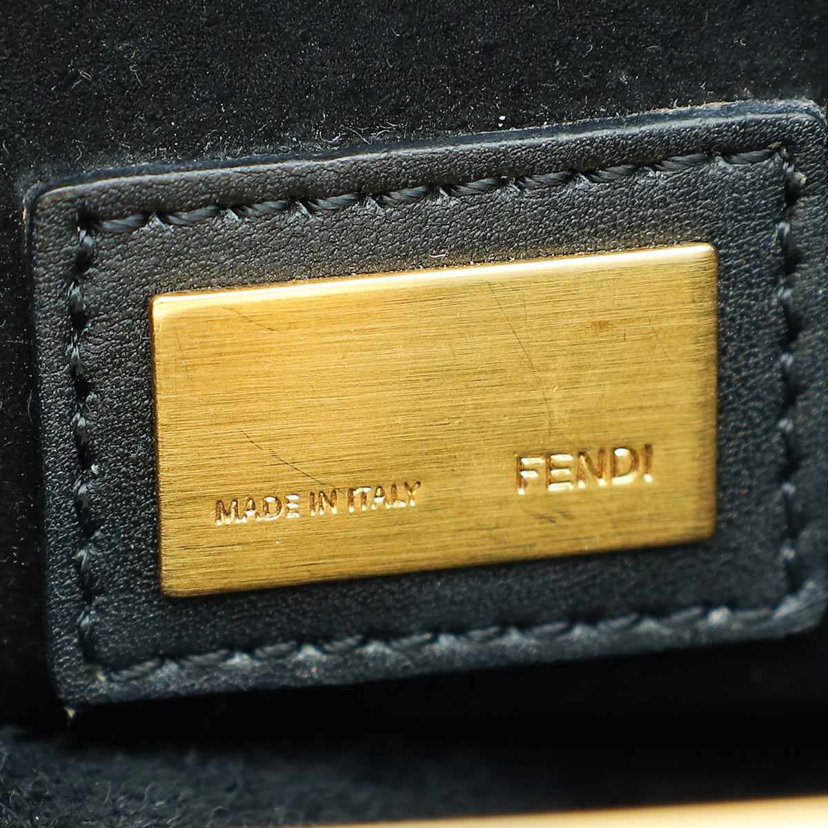 Fendi Black Mini Vitello Saddle Peekaboo Bag