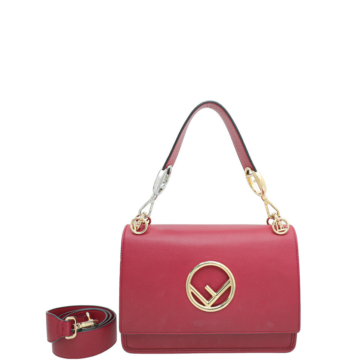 Fendi Red Kan I Flap Medium Bag