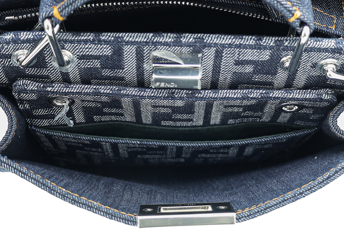 Fendi Blue Denim Iseeu Mini Peekaboo Bag