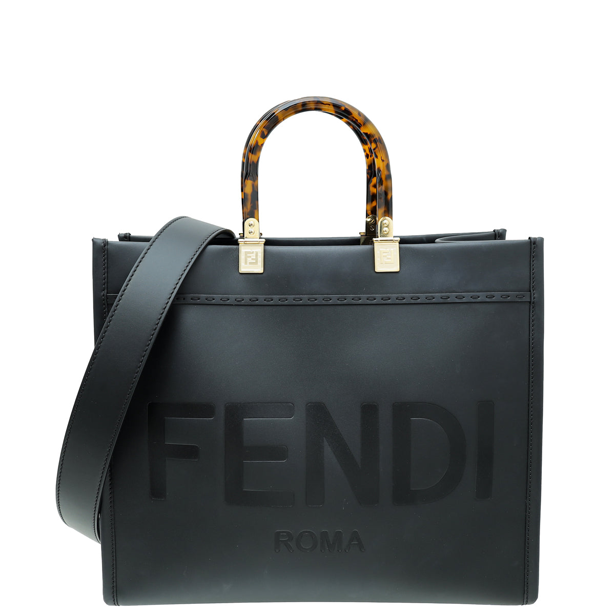 Fendi Black Sunshine Medium Tote Bag